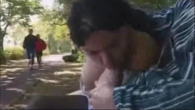 Horny couple fucks in the park